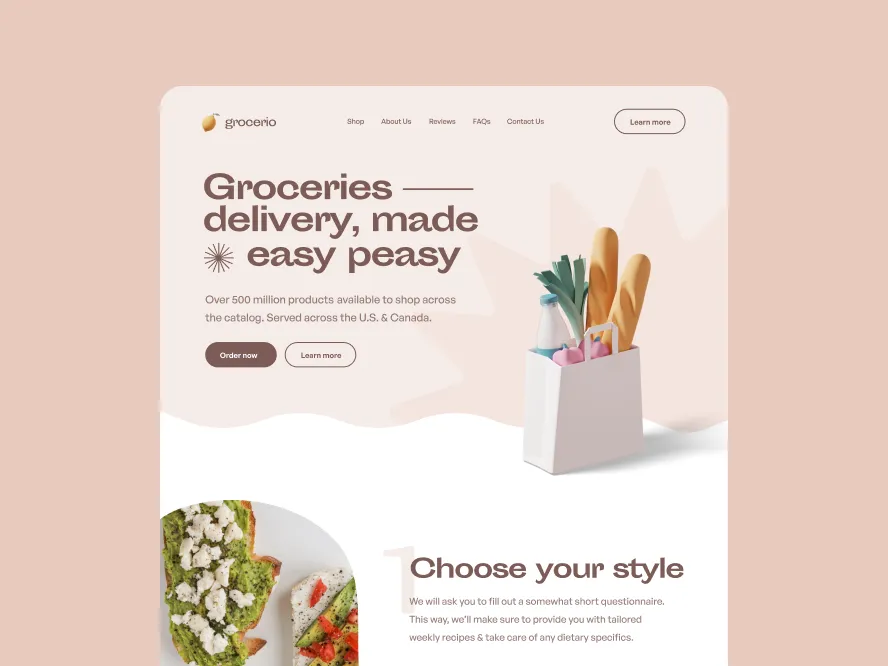 Screenshot of Grocerio food delivery app work