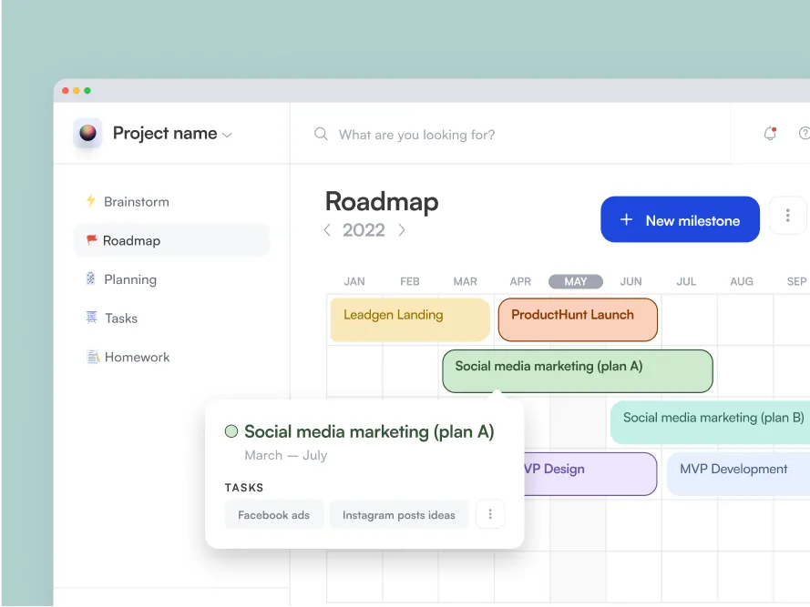 Screenshot of iBrainstorm work
